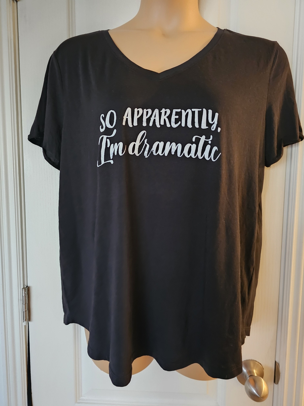 Maurices Xxl Black Tee with "So Apparently, I'm Dramatic" Script